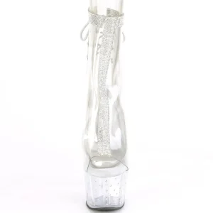 Blanc transparent 18 cm STARDUST-1018C-2RS bottines de striptease