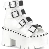 Blanc Vegan 9 cm ASHES-70 bottines à talons épais plateforme lolita