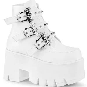 Blanc Vegan 9 cm ASHES-55 bottines demoniacult plateforme
