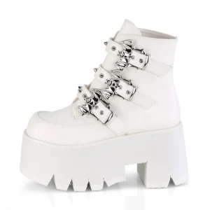 Blanc Vegan 9 cm ASHES-55 bottines demoniacult plateforme
