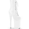 Blanc Verni 25,5 cm BEYOND-1020 talons très hauts - bottines plateforme extrême