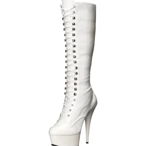 Blanc Verni 15,5 cm DELIGHT-2023 Plateforme Bottes Femmes
