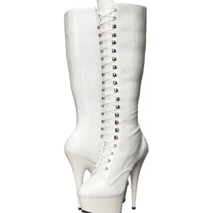 Blanc Verni 15,5 cm DELIGHT-2023 Plateforme Bottes Femmes