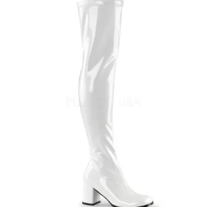 Blanc Verni 8 cm GOGO-3000 bottes cuissardes hommes
