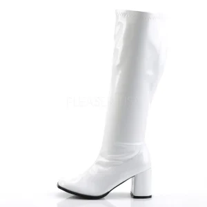 Blanc Verni 7,5 cm GOGO-300WC bottes femme mollets et jambes larges