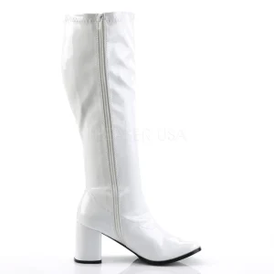Blanc Verni 7,5 cm GOGO-300WC bottes femme mollets et jambes larges