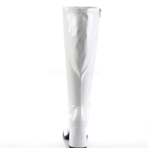 Blanc Verni 7,5 cm GOGO-300WC bottes femme mollets et jambes larges