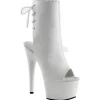 Blanc Verni 18 cm Pleaser ADORE-1018 Plateforme Bottines