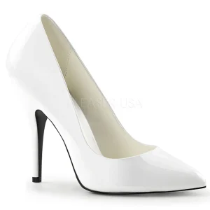 Blanc Verni 13 cm SEDUCE-420 escarpins à bout pointu