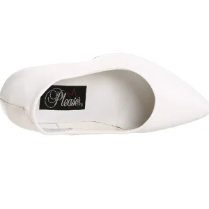 Blanc Verni 13 cm SEDUCE-420 escarpins à bout pointu