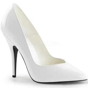 Blanc Verni 13 cm SEDUCE-420V Escarpins Talons Aiguilles Hommes
