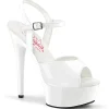 blanches sandales plateforme 15 cm EXCITE-609 sandales talons hauts pleaser