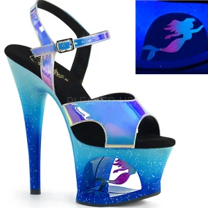 Bleu 18 cm MOON-711MER Neon talons avec plateforme
