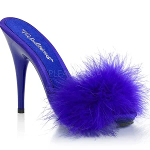 Bleu 13 cm POISE-501F plumes de marabout Mules Chaussures