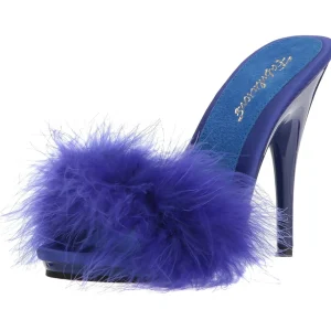 Bleu 13 cm POISE-501F plumes de marabout Mules Chaussures