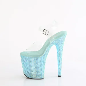 Bleu 20 cm 808RRS chaussure talon haut pole dance strass plateforme