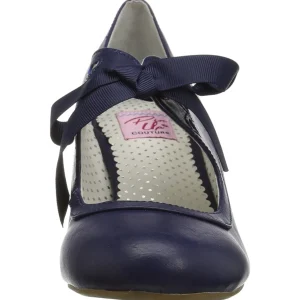 Bleu 6,5 cm WIGGLE-32 retro vintage escarpins maryjane à talons épais