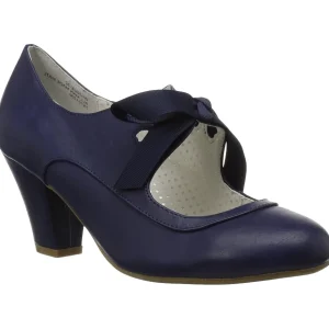 Bleu 6,5 cm WIGGLE-32 retro vintage escarpins maryjane à talons épais