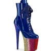 Bleu glitter 20 cm FLAMINGO-1020HG exotic bottines de striptease