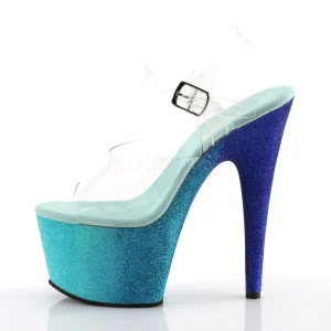 Bleu paillettes 18 cm Pleaser ADORE-708OMBRE chaussure à talons de pole dance