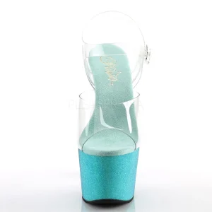Bleu paillettes 18 cm Pleaser ADORE-708OMBRE chaussure à talons de pole dance