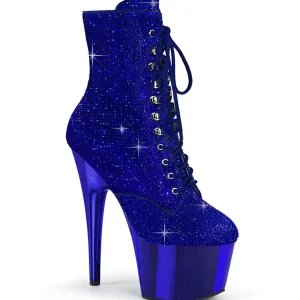 Bleu pierre strass 18 cm ADORE-1020CHRS bottines talons hauts pleaser