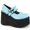 Bleu Vegan 11,5 cm DemoniaCult KERA-08 escarpins mary jane plateforme gothic