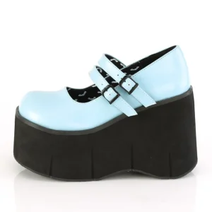 Bleu Vegan 11,5 cm DemoniaCult KERA-08 escarpins mary jane plateforme gothic