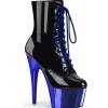 Bleu Verni 18 cm ADORE-1020 bottines plateforme chrome pour femmes