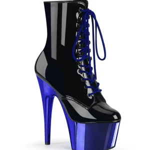 Bleu Verni 18 cm ADORE-1020 bottines plateforme chrome pour femmes