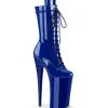 Bleu Verni 25,5 cm BEYOND-1050 talons très hauts - bottines plateforme extrême