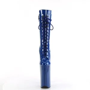 Bleu Verni 25,5 cm BEYOND-1050 talons très hauts - bottines plateforme extrême
