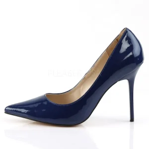 Bleu Verni 10 cm CLASSIQUE-20 escarpins à talon aiguille bout pointu