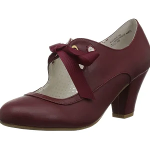 Bordeaux 6,5 cm WIGGLE-32 retro vintage escarpins maryjane à talons épais