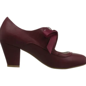 Bordeaux 6,5 cm WIGGLE-32 retro vintage escarpins maryjane à talons épais