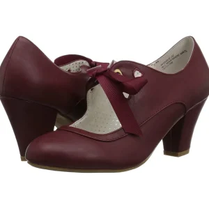 Bordeaux 6,5 cm WIGGLE-32 retro vintage escarpins maryjane à talons épais
