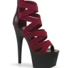 Bordeaux bande élastique 18 cm ADORE-748SP chaussures pleaser à talon femme