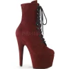 Bordeaux Similicuir 18 cm ADORE-1020FS bottines femmes à lacets