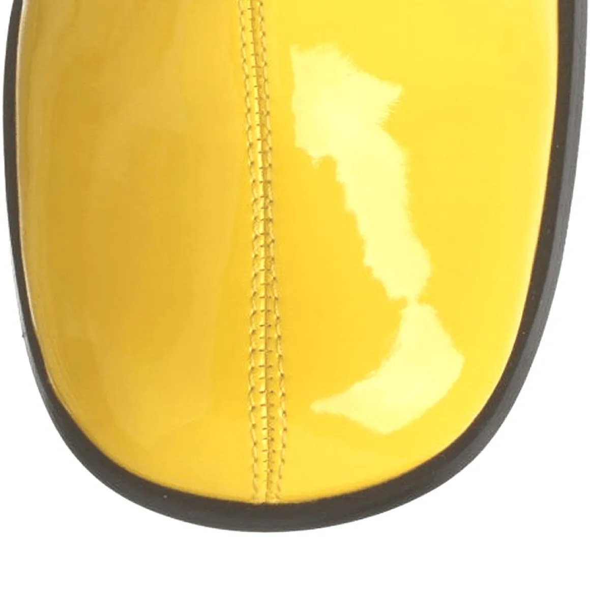 bottes_jaunes_en_cuir_ver_6.webp Bottes jaunes en cuir verni années 70 - hippie disco gogo botte haute à talon carré 7,5 cm