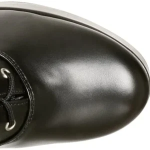 Bottes lacets plateforme noires vinyle années 70 - hippie disco gogo botte haute à talon carré 13 cm