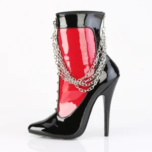 Bottines hautes talons aiguilles 15 cm stiletto bottines pointues femme noir rouge