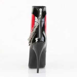Bottines hautes talons aiguilles 15 cm stiletto bottines pointues femme noir rouge