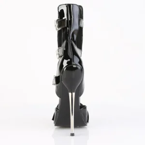 Bottines hautes talons aiguilles en métal 16 cm stiletto bottines pointues femme cuir verni