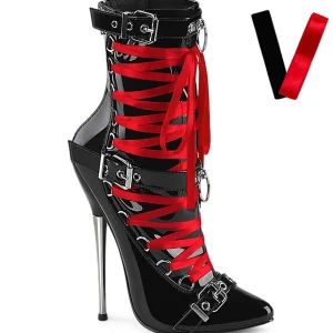 Bottines hautes talons aiguilles en métal 16 cm stiletto bottines pointues femme noeud papillon