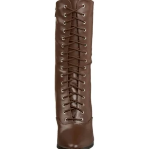 Brun 7 cm VICTORIAN-120 Bottines à Lacets Talons Hauts Femmes