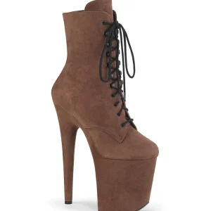 Brun faux suede 20 cm FLAMINGO-1020FS bottines de pole dance