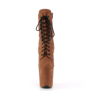 Brun faux suede 20 cm FLAMINGO-1020FS bottines de pole dance