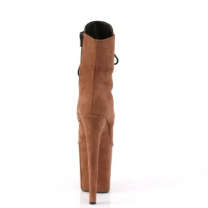 Brun faux suede 20 cm FLAMINGO-1020FS bottines de pole dance