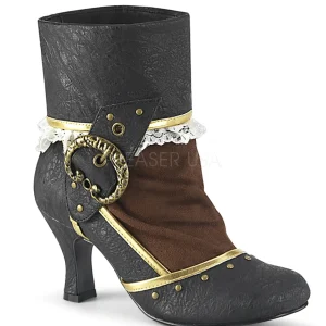 Brun Noir Microfibre 7,5 cm MATEY-115 Retro Bottines Hautes