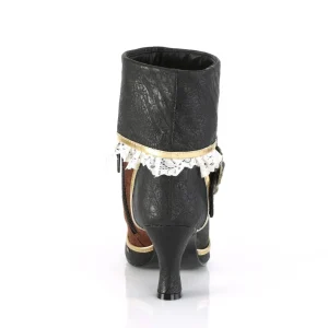 Brun Noir Microfibre 7,5 cm MATEY-115 Retro Bottines Hautes